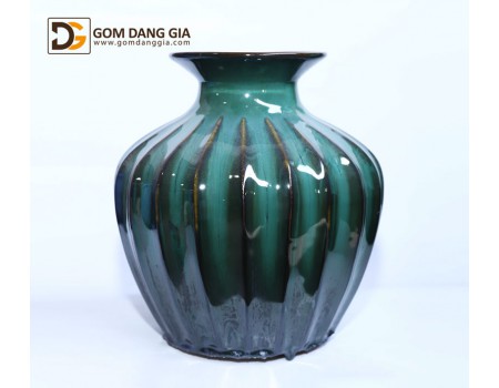 Bình hoa Bát Tràng men hỏa biến xanh S17 Bình hoa Bát Tràng men hỏa biến xanh S17