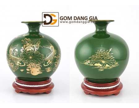 Bình hút tài lộc Bát Tràng đường kính 19,5cm Bình hút tài lộc Bát Tràng đường kính 19,5cm