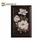 Tranh sứ Bát Tràng có khung họa tiết hoa dành dành S18Tranh sứ Bát Tràng có khung họa tiết hoa dành dành S18