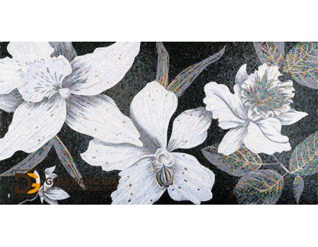 Tranh mosaic gốm sứ Bát Tràng họa tiết vẽ hoa S2.